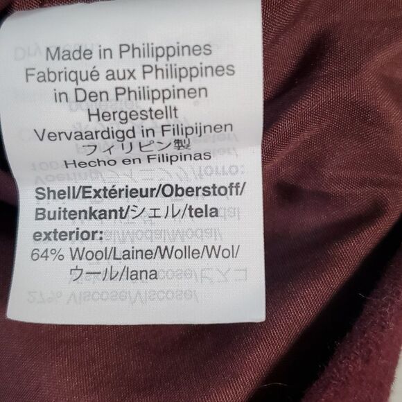 Madewell Fireside Wool Blend Mini Skirt Maroon Burgundy Zipper Pockets Size 14 - Picture 12 of 14